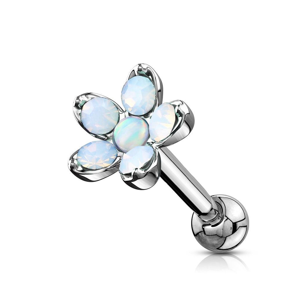 Kõrvaneet opaalkivikestest lille ja opaliidiga